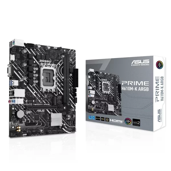  ASUS PRIME H610M-K ARGB DDR5مذربورد بي سي قيمنق 